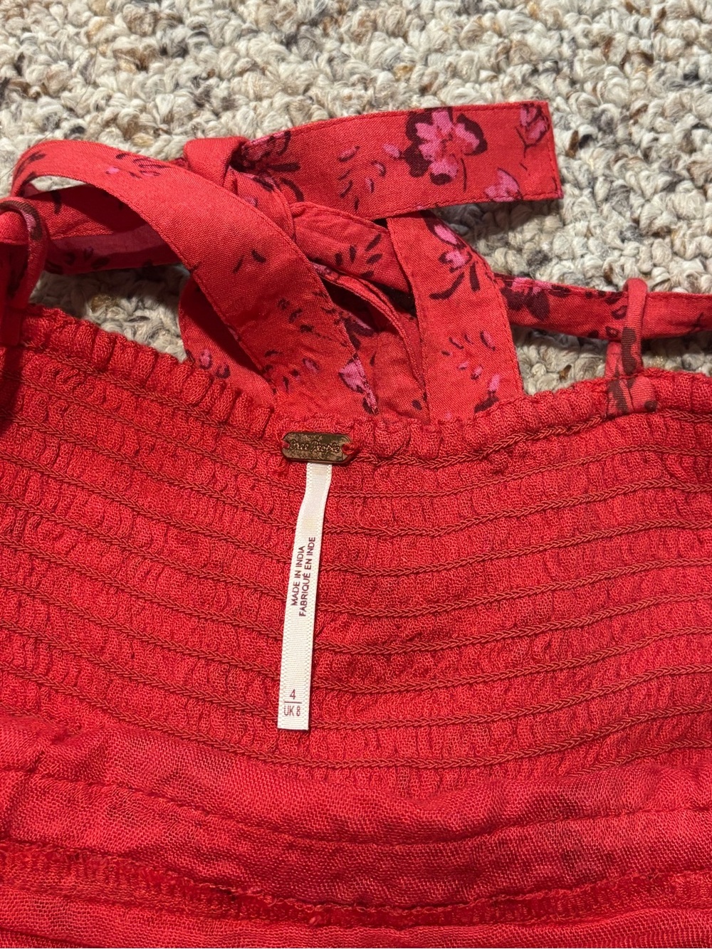 Free People Scarlet Floral Square-Neck Crop Top - Picture 4 of 6